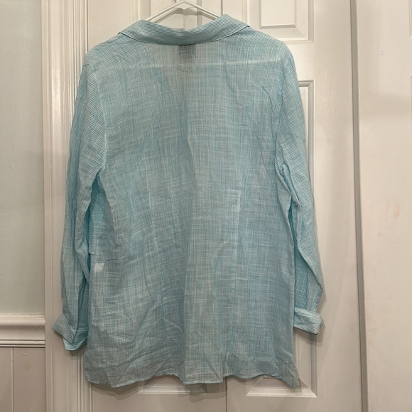 Chico’s Ruffle Stripe Blouse - Picture 2 of 7